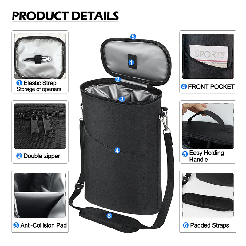 Tote Bag Sublimation - Bolsa transportadora de vinho, bolsa térmica
