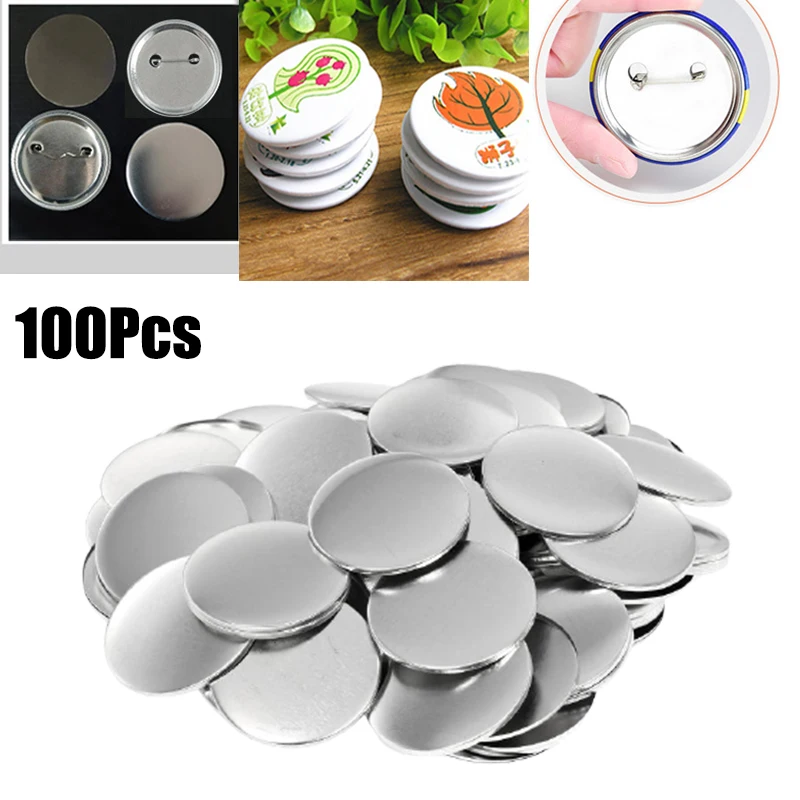 Button Badge Blank - 100 Peças de Bases para Crachás