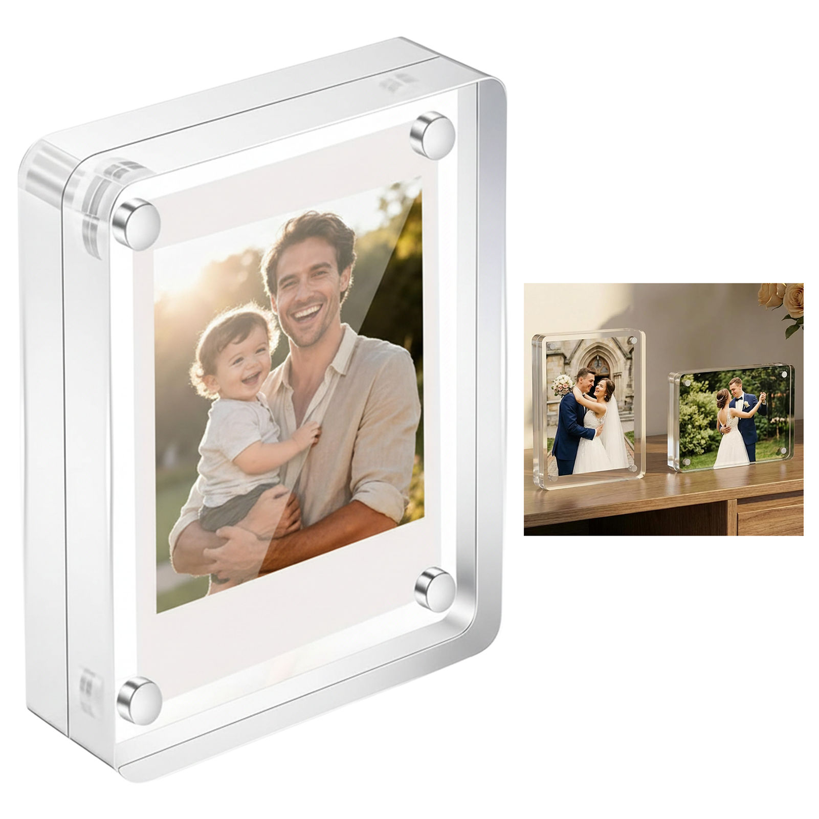 Porta-Retrato Magnético de Acr - Photo Acrylic Block avaliação e preço